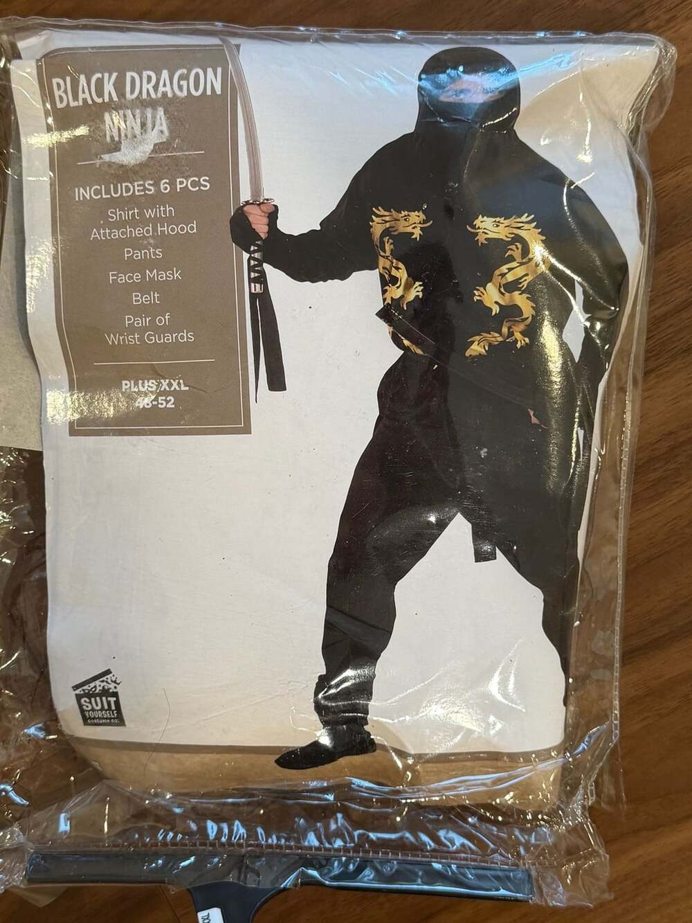 Black Dragon Ninja Costume Plus XXL 48-52